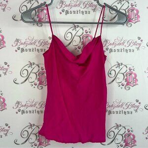 Royal silk cami 100% silk tank top Vibrant Pink Camisole with Spaghetti Straps